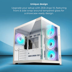 ZEBRONICS ARGO 10 PREMIUM GAMING CABINET-WHITE