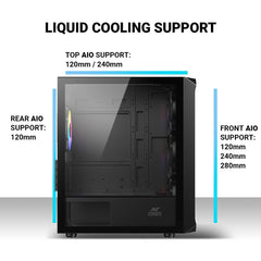 ANT ESPORTS 205 MINI 6F CABINET - BLACK