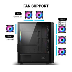 ANT ESPORTS 205 MINI 6F CABINET - BLACK