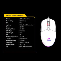 ANT ESPORTS KM1610 LED GAMING KEYBOARD AND MOUSE