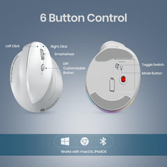 Portronics Toad Ergo 4 Vertical Wireless Bluetooth Mouse
