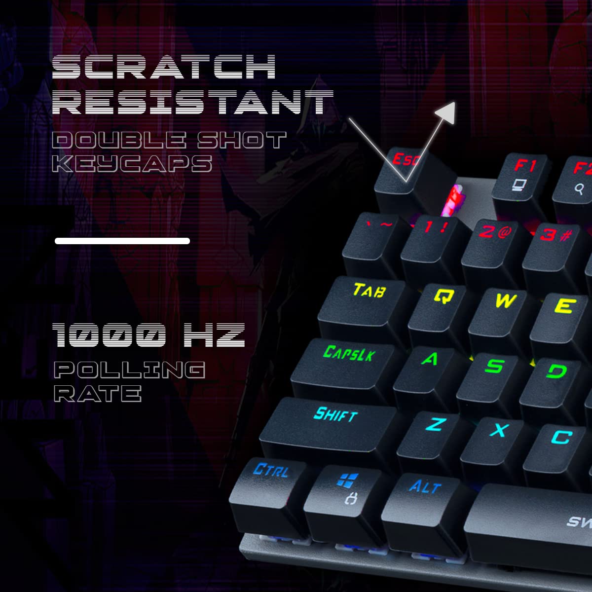 Cosmic Byte Vanth Mechanical Red Switches Keyboard full size 104-key layout with numeric keyboard