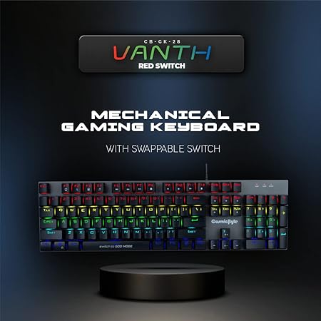 Cosmic Byte Vanth Mechanical Red Switches Keyboard 20 rgb lighting effects+8 game mode