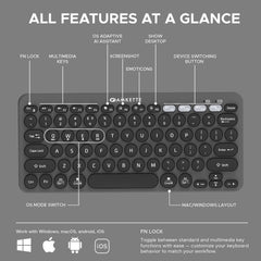AMKETTE OPTIMUS BLUETOOTH 4-IN-1 KEYBOARD