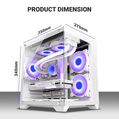 ANT ESPORTS CHASSIS CRYSTAL Z2 WHITE CABINET