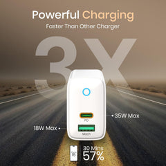 Portronics 35W Adapto 35B Dual Port Fast Charging Adaptor
