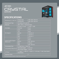 ANT ESPORTS CRYSTAL WOOD CABINET - BLACK