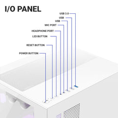 ANT ESPORTS CHASSIS CRYSTAL Z2 WHITE CABINET