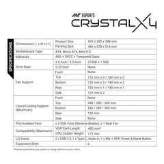 ANT ESPORTS CRYSTAL X4 CABINET