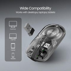 Portronics Toad 8 Transparent Wireless Bluetooth Mouse