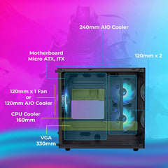 ZEBRONICS ARGO 10 PREMIUM GAMING CABINET-BLACK