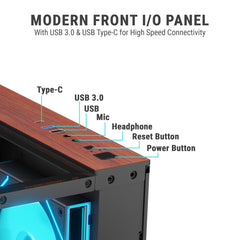 ANT ESPORTS CRYSTAL WOOD CABINET - BLACK