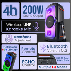 PORTRONICS IRON BEATS III 200W WIRELESS SPEAKER POR 2343