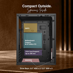 FINGERS TurboCore-N3 Micro-ATX Cabinet