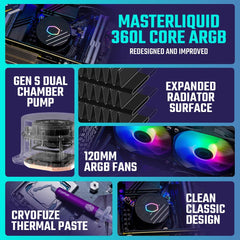 COOLER MASTER ML360L CORE II ARGB LIQUD COOLER