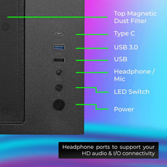 ZEBRONICS ARGO 10 PREMIUM GAMING CABINET-BLACK