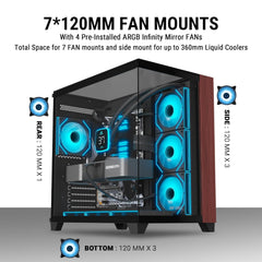 ANT ESPORTS CRYSTAL WOOD CABINET - BLACK