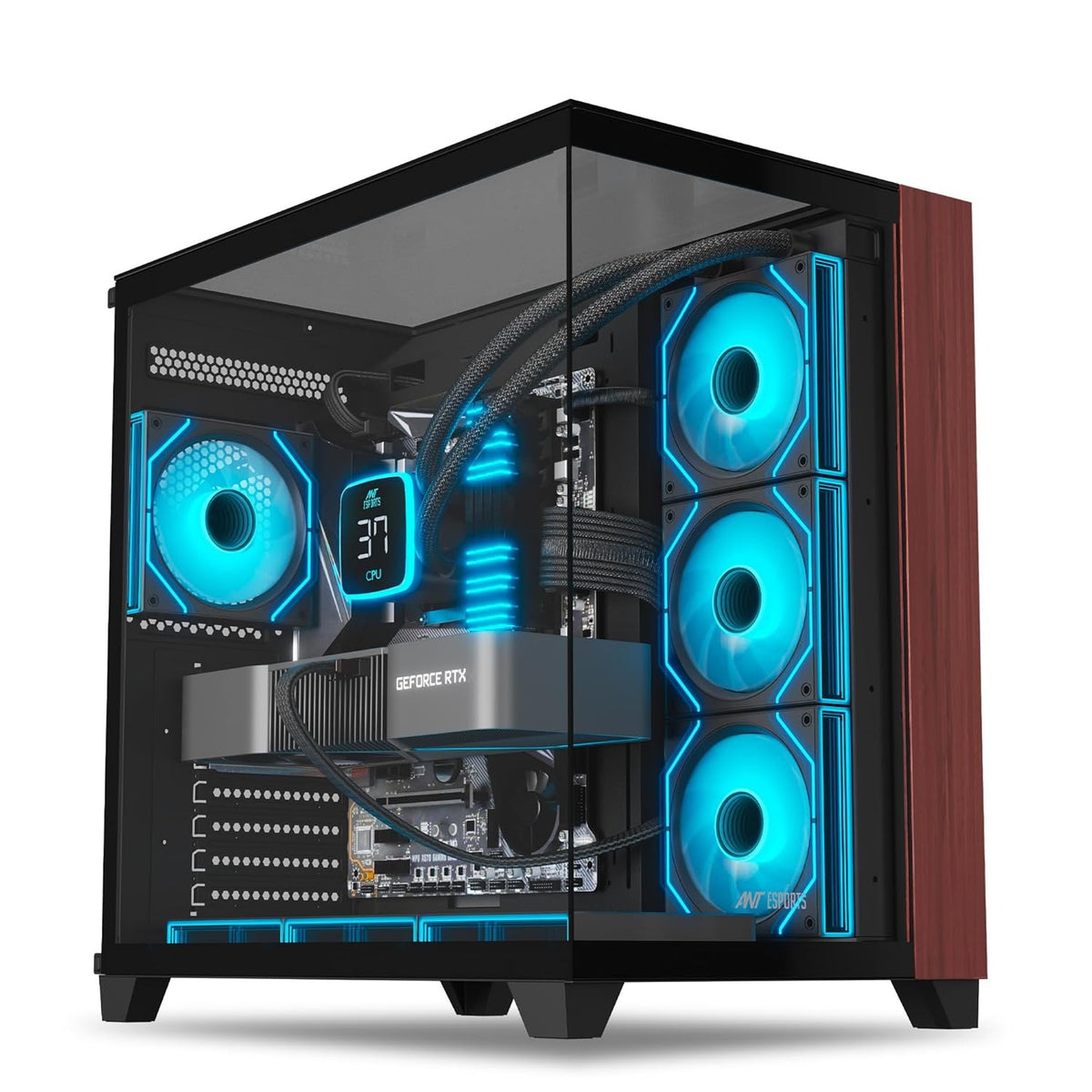 ANT ESPORTS CRYSTAL WOOD CABINET - BLACK