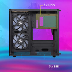 ZEBRONICS ARGO 10 PREMIUM GAMING CABINET-BLACK