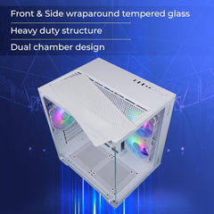 ZEBRONICS MERCURY GAMING CABINET - WHITE