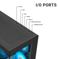 ANT ESPORTS CRYSTAL X7 CABINET-BLACK