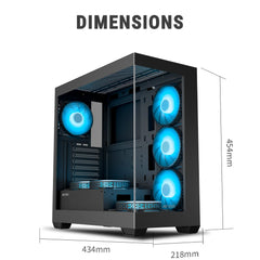 ANT ESPORTS CRYSTAL X7 CABINET-BLACK