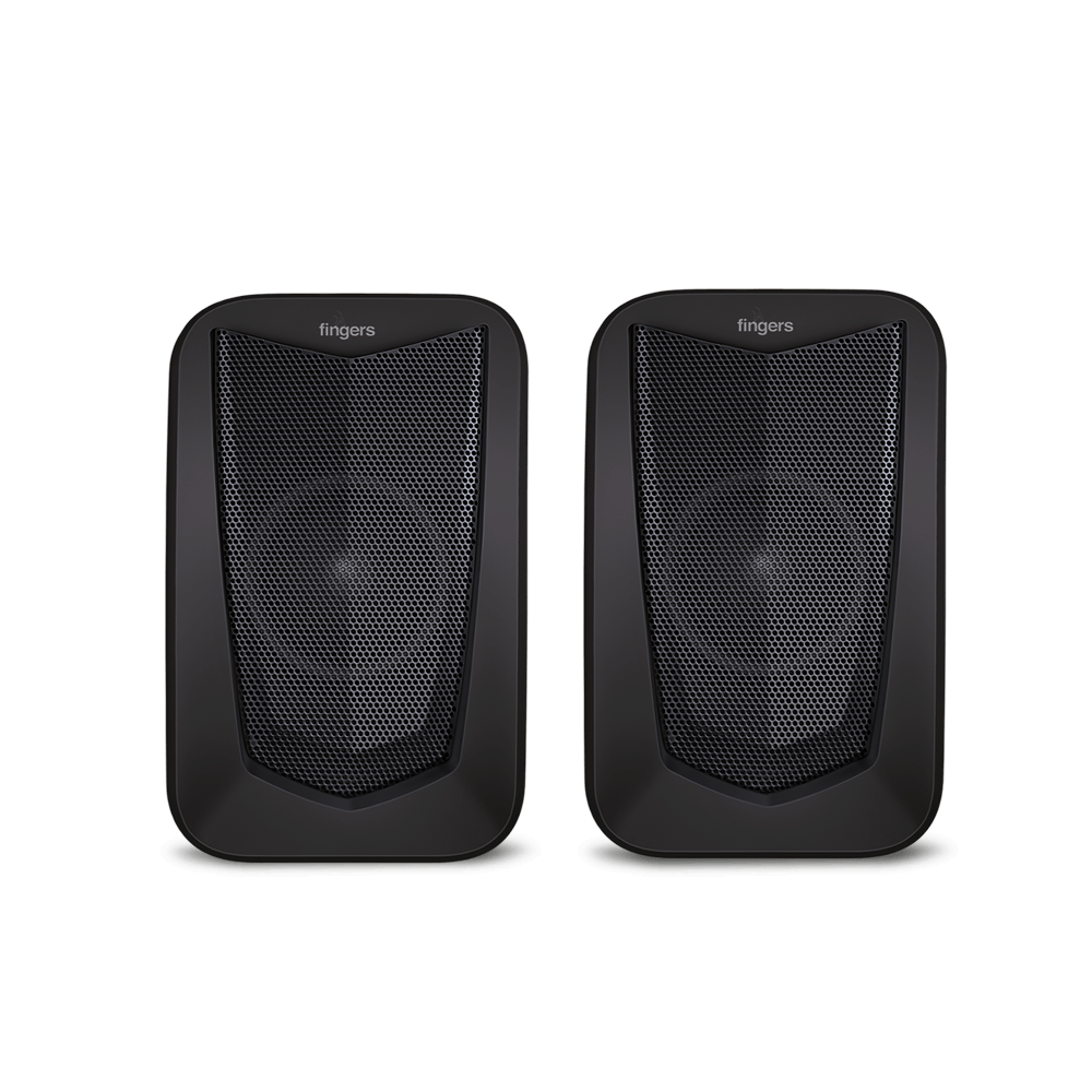 dual speaker setup provides immersive stereos audio for desktops and laptops 