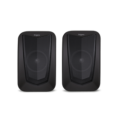 dual speaker setup provides immersive stereos audio for desktops and laptops 