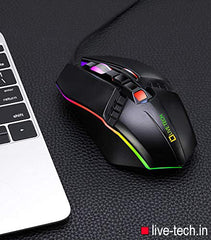 3-button optical gaming mouse with a soft rubber scroll wheel for comfortable use. 
