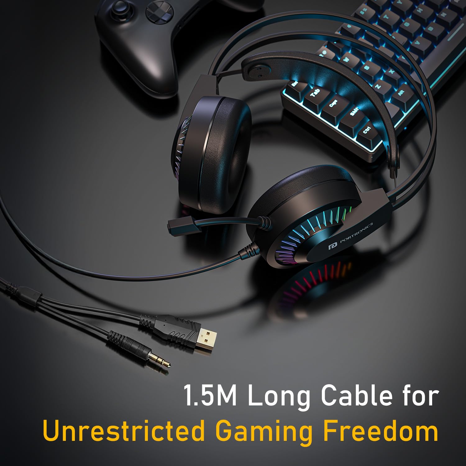 Works with PCs, laptops, gaming consoles, and smartphones.