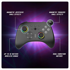 Cosmic Byte Stellaris Tri-Mode Wireless-Bluetooth-Wired Controller for PC, iOS, Android, Hall effect Trigger and Joystick