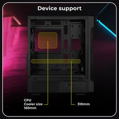 ZEBRONICS STEALTH PREMIUM CABINET - BLACK